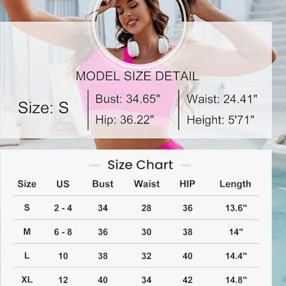 BMJL Women's High Waisted Bikini Two piece Swimsuits Sporty size XL NWT - Picture 8 of 12
